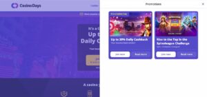 Casino Days Welcome Bonus and Promotion Terms