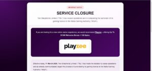 Captain Spins and Playzee: What the Closure Page Actually Says